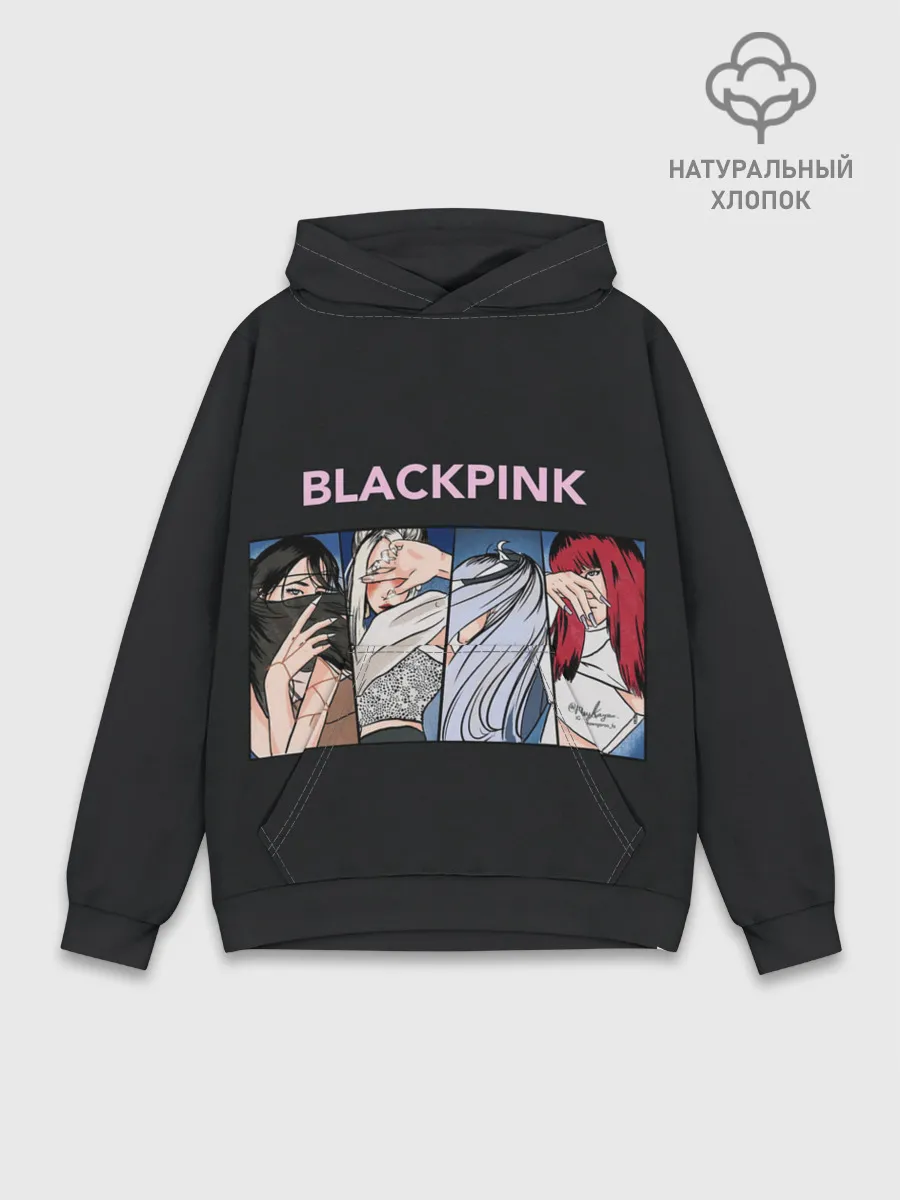 Худи мужской база хлопок / Hide eyes | Blackpink