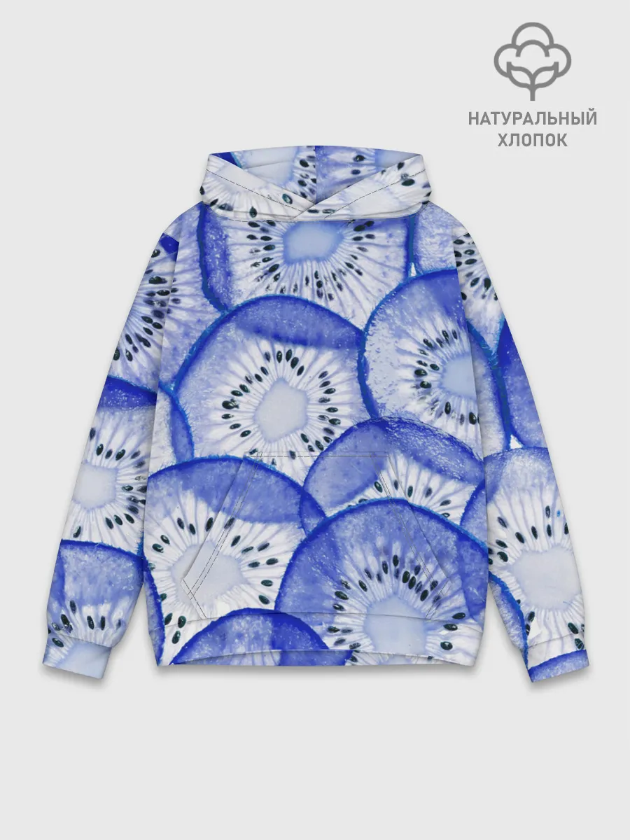 Худи мужской база хлопок / Синий Киви