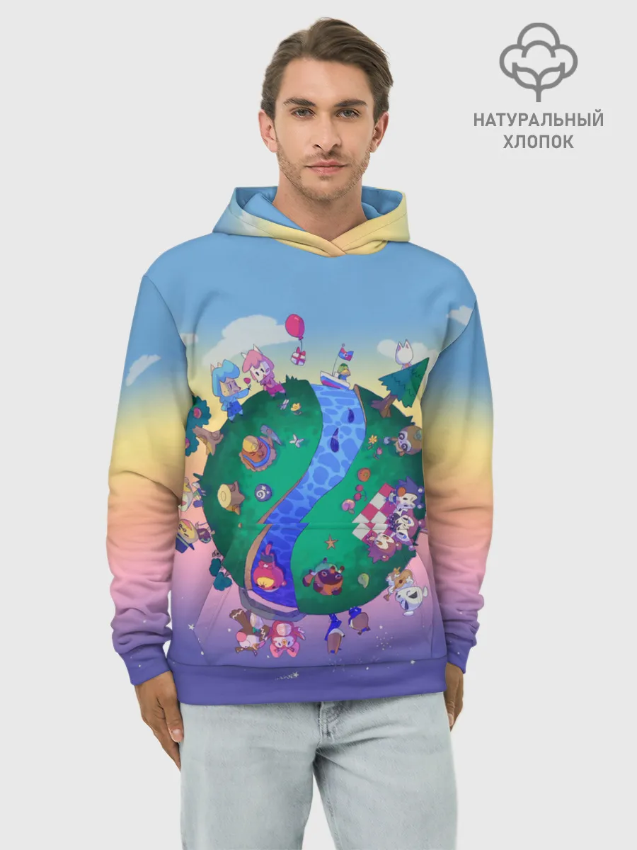 Худи мужской база хлопок / Animal crossing world
