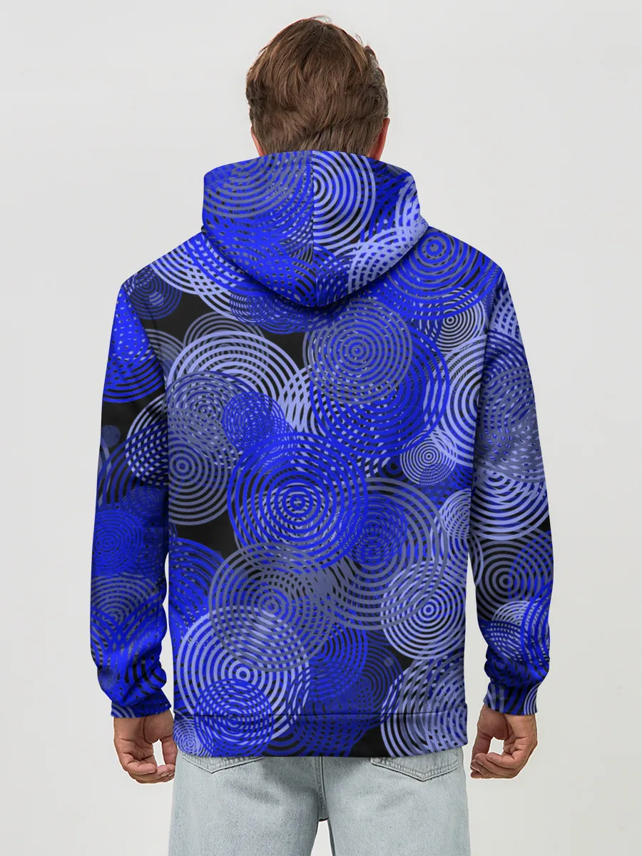 Худи мужской база хлопок / Синие круги