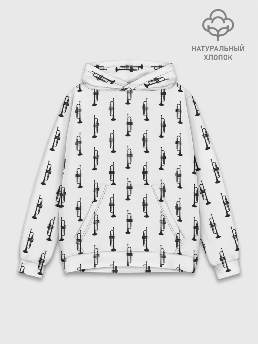 Худи мужской база хлопок / Труба, музыкальный инструмент