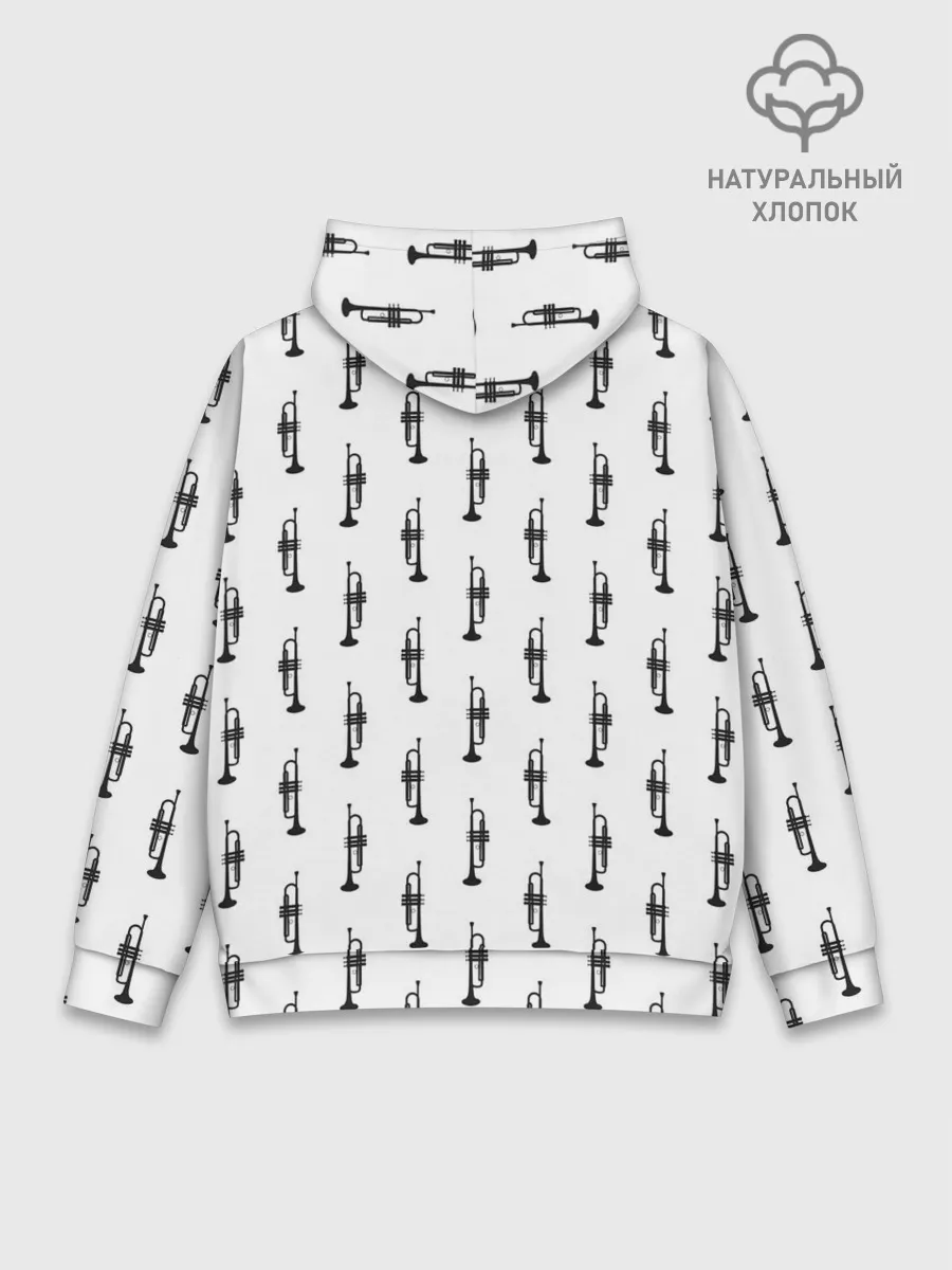 Худи мужской база хлопок / Труба, музыкальный инструмент