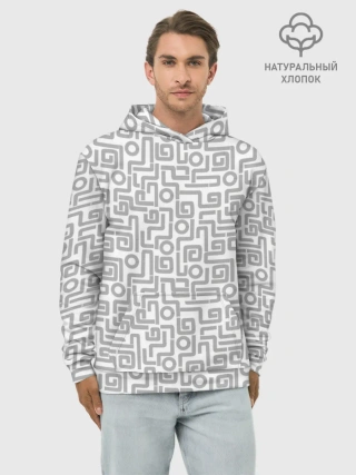 Худи мужской база хлопок / Геометрический лабиринт