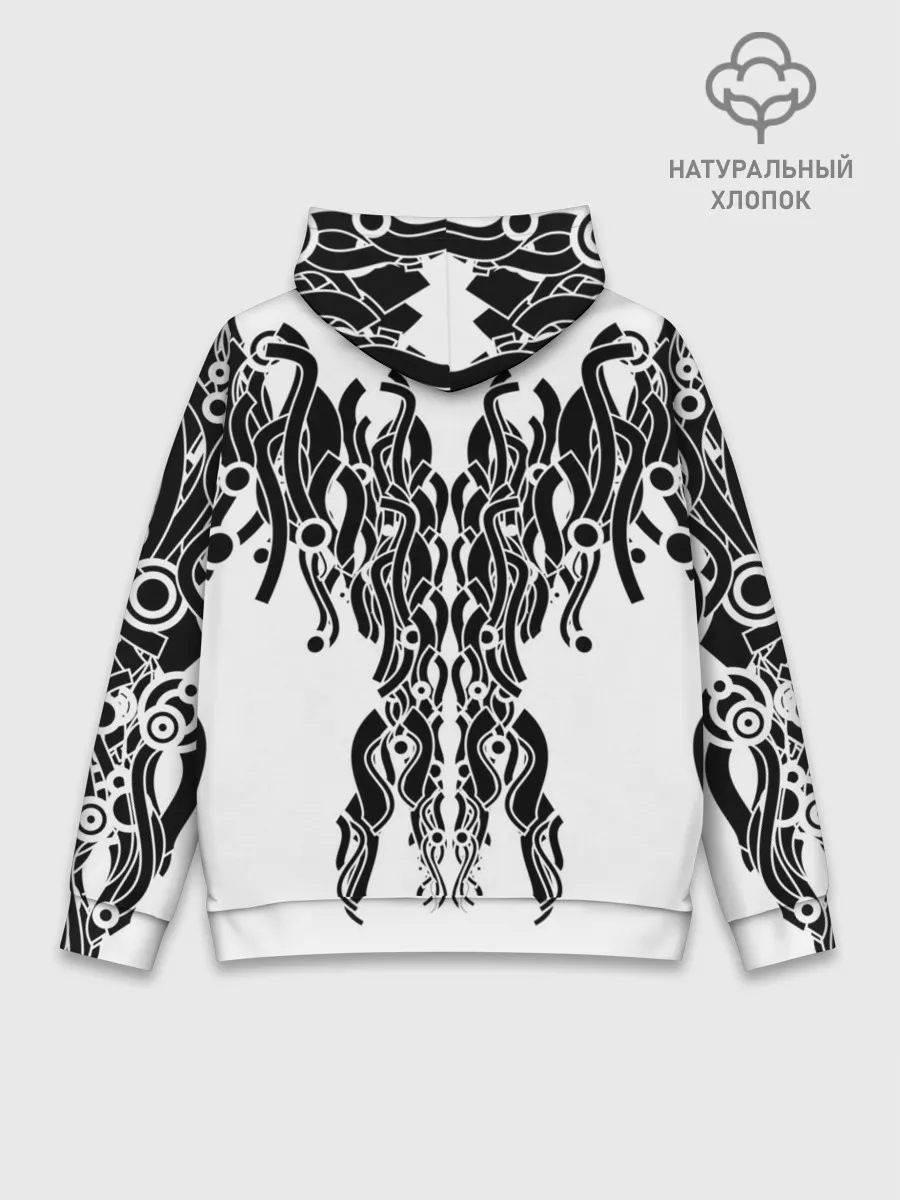 Худи мужской база хлопок / абстракция, круги, линии,