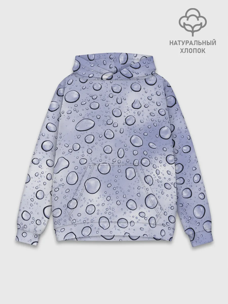 Худи мужской база хлопок / Капли на Стекле