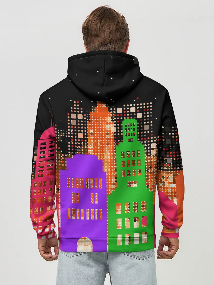 Худи мужской база хлопок / Ночной Город