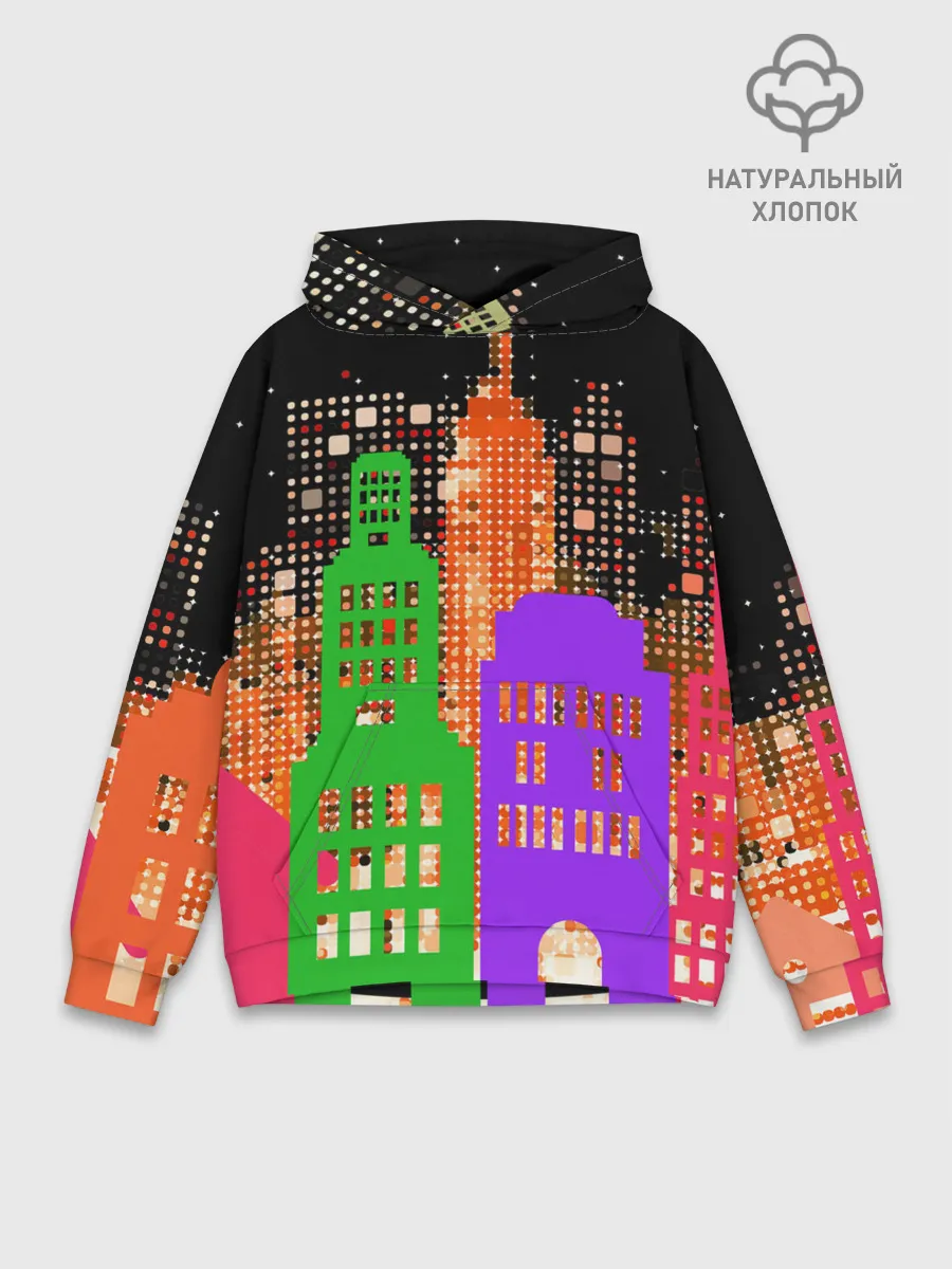 Худи мужской база хлопок / Ночной Город