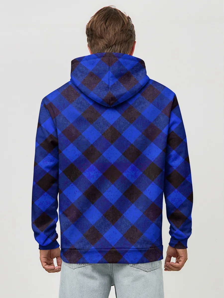 Худи мужской база хлопок / В клетку