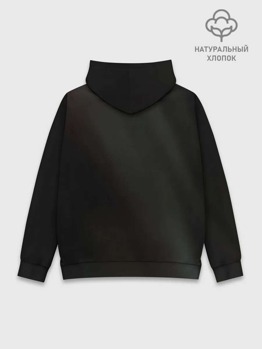 Худи мужской база хлопок / Чёрный клевер Аста и цветок