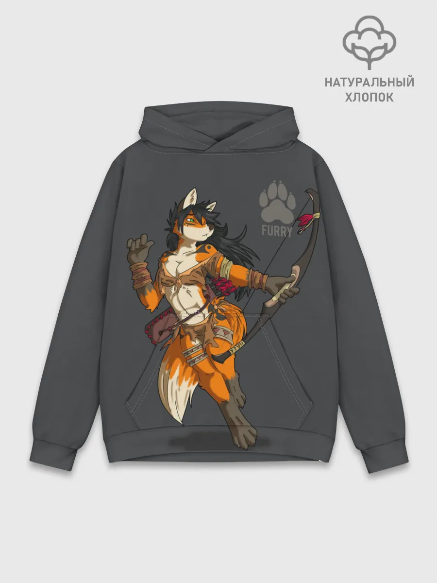 Худи мужской база хлопок / Furry fox