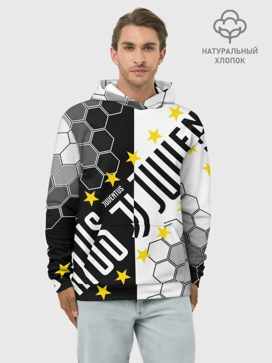 Худи мужской база хлопок / JUVENTUS / ЮВЕНТУС / ЗВЕЗДЫ