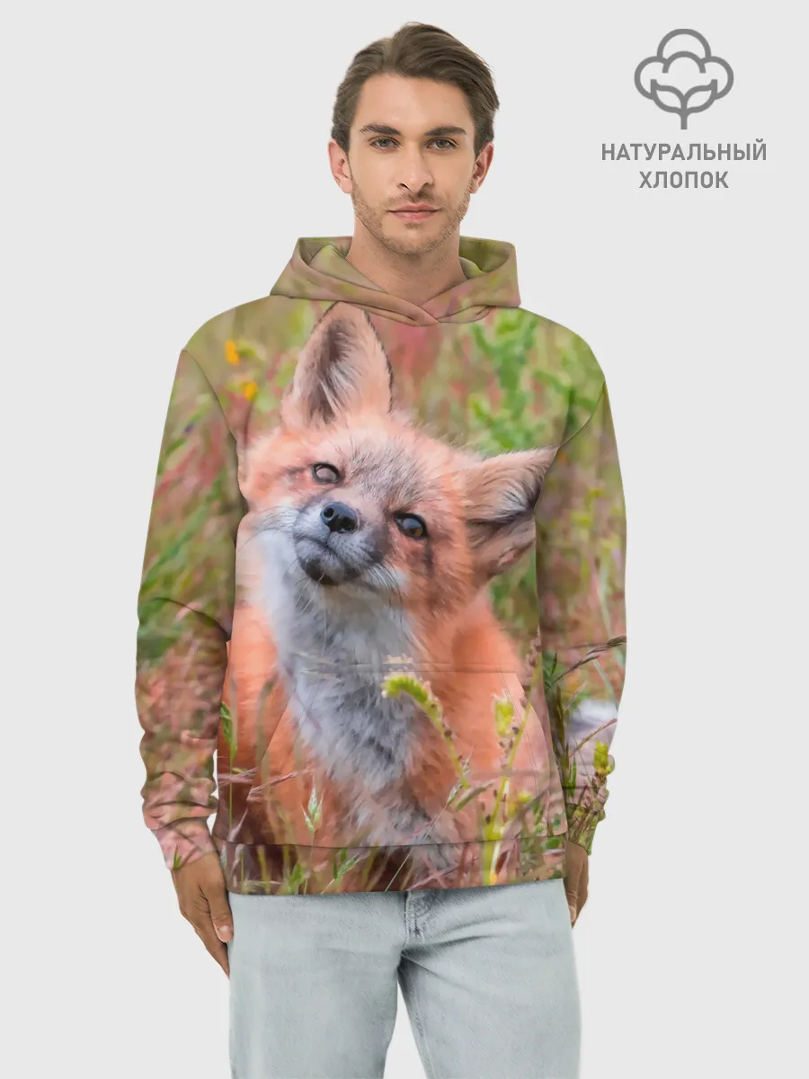 Худи мужской база хлопок / Лисичка