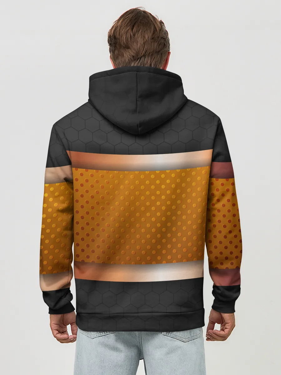 Худи мужской база хлопок / 3d gold / black