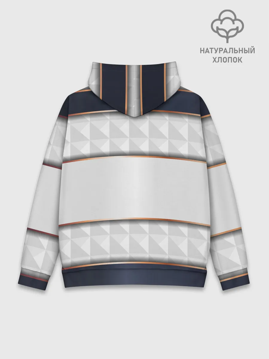 Худи мужской база хлопок / White 3d lines