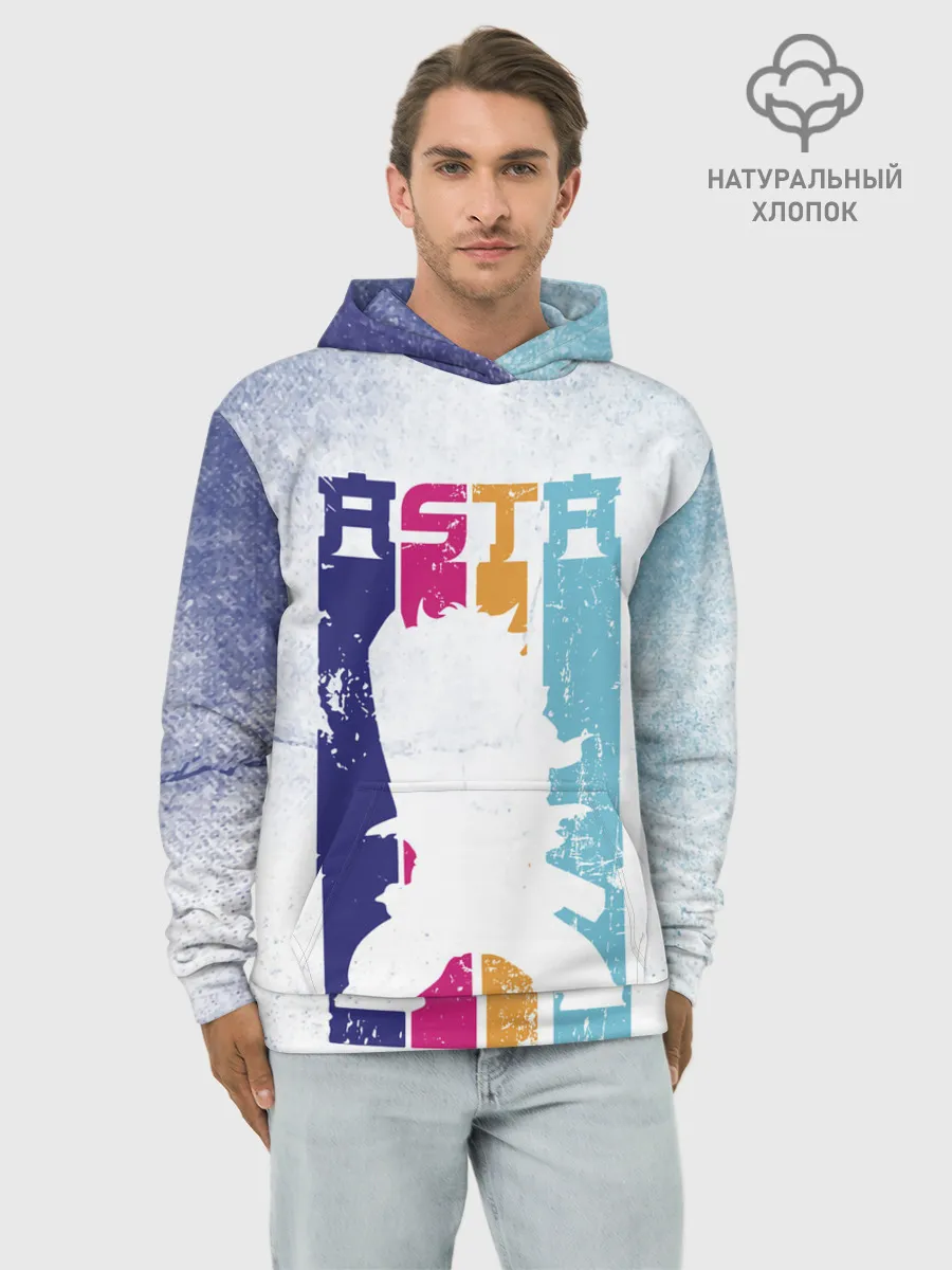 Худи мужской база хлопок / Стена Аста Чёрный клевер