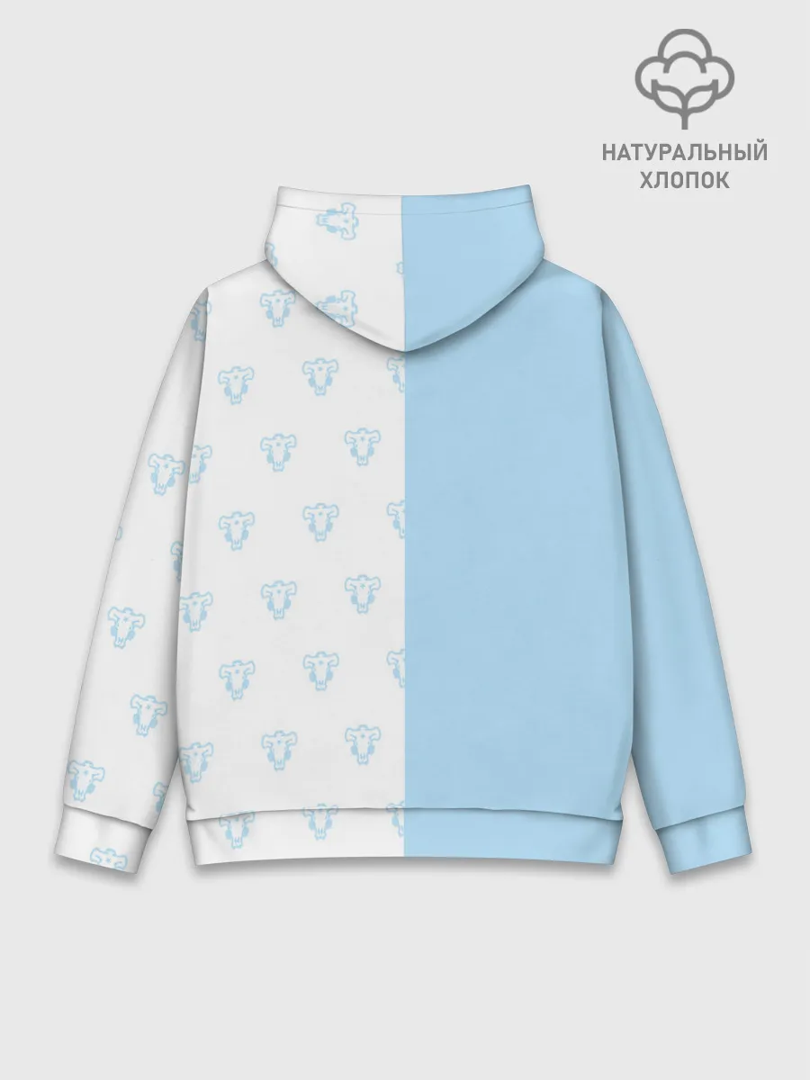 Худи мужской база хлопок / Чёрный клевер Неро в кармашке