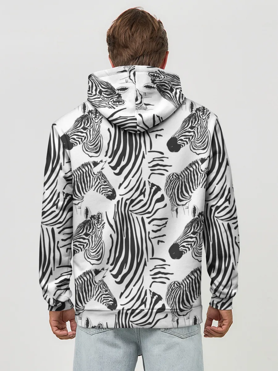 Худи мужской база хлопок / Зебра