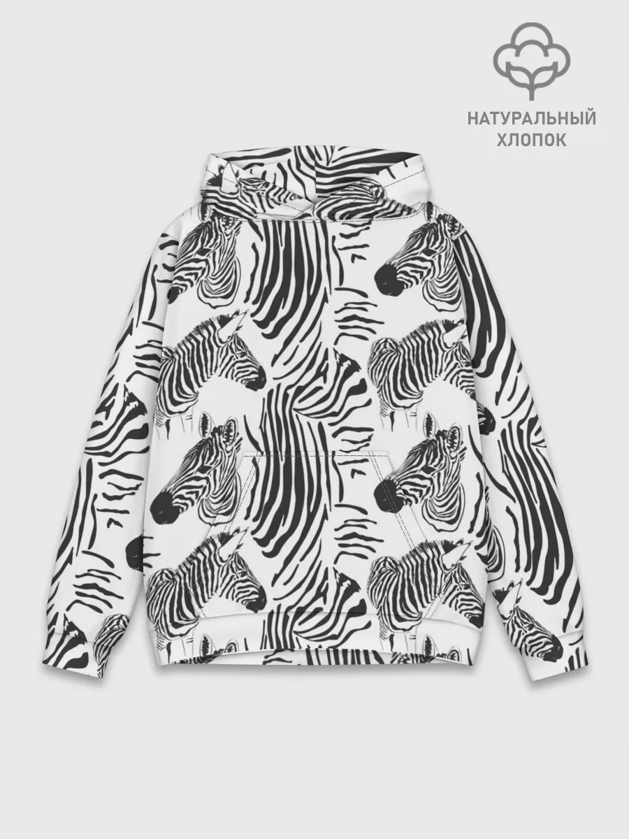 Худи мужской база хлопок / Зебра