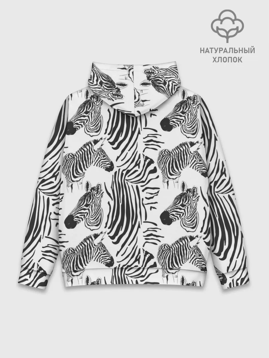 Худи мужской база хлопок / Зебра