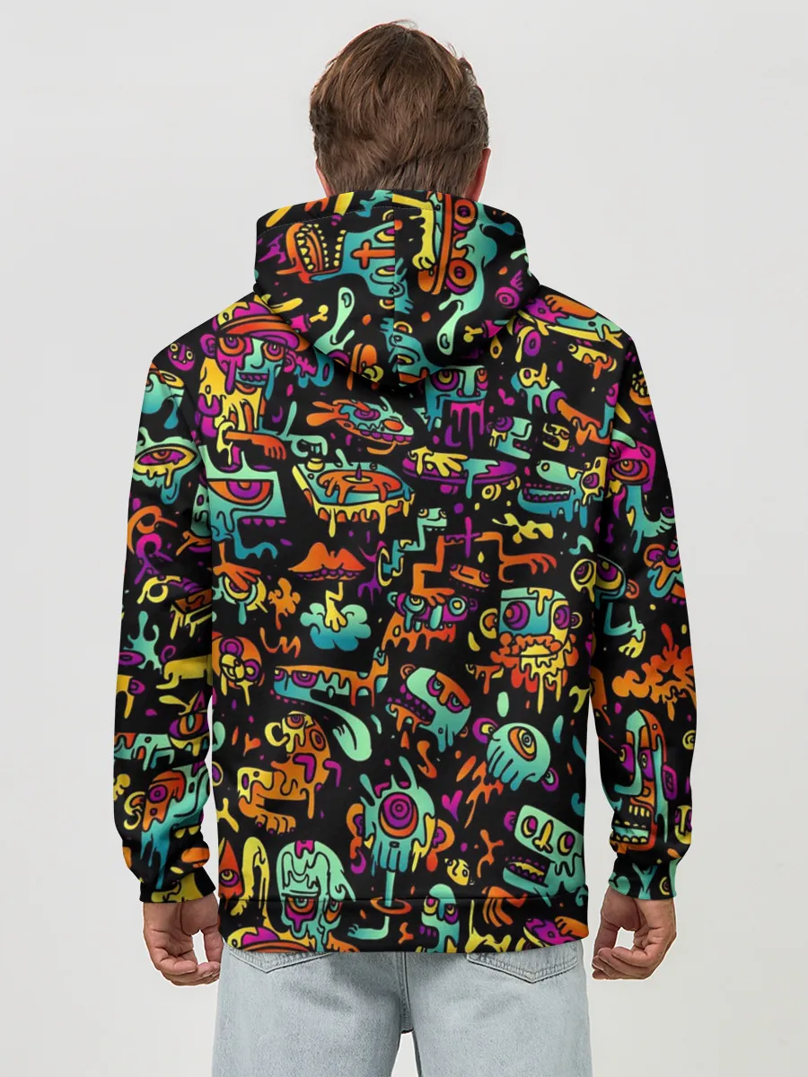 Худи мужской база хлопок / Неоновый мир