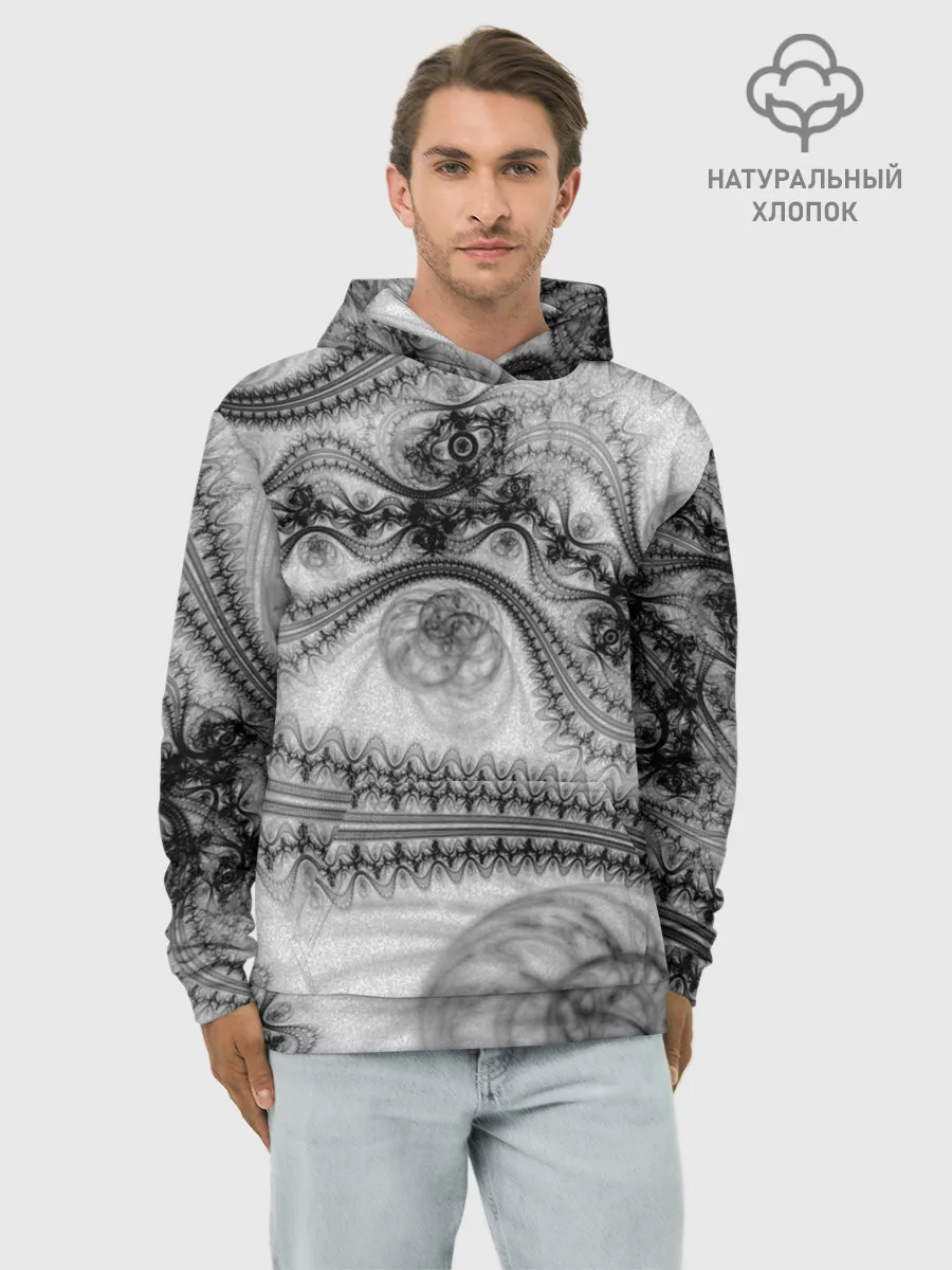 Худи мужской база хлопок / Spilled ink Texture