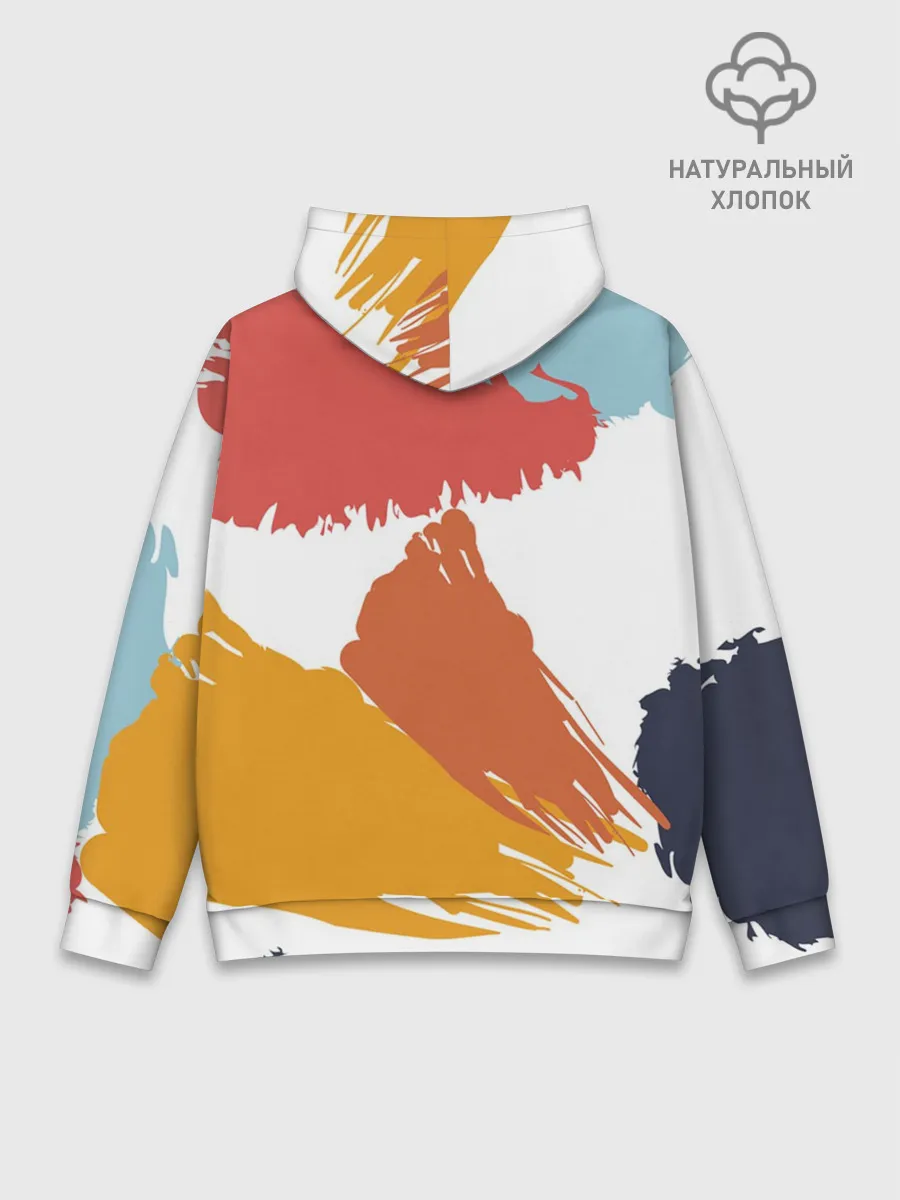 Худи мужской база хлопок / Цветные пятна, мазки кистью