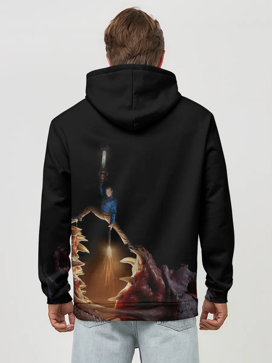 Худи мужской база хлопок / Эш против демона