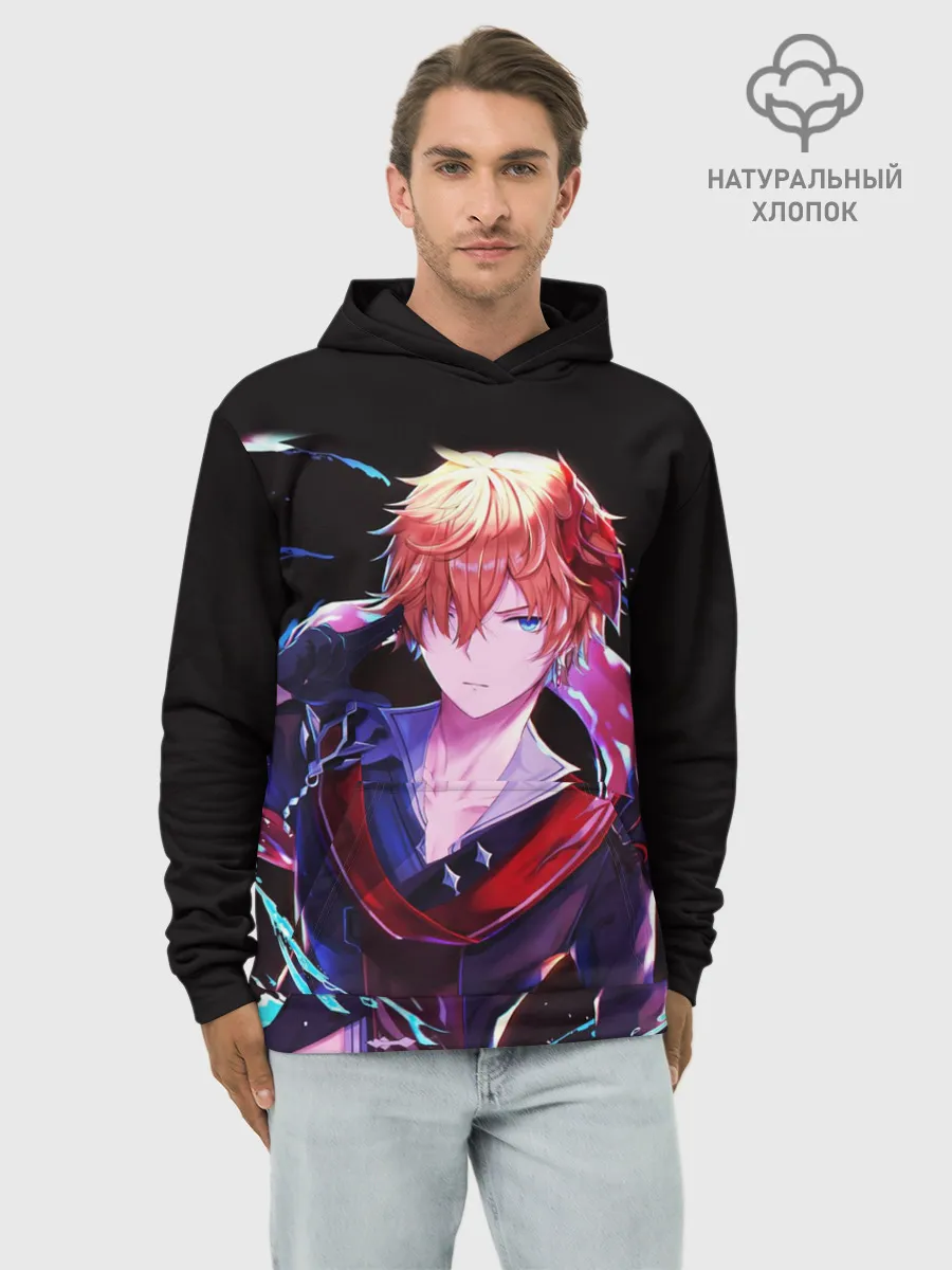 Худи мужской база хлопок / ТАРТАЛЬЯ - ИГРА GENSHIN IMPACT