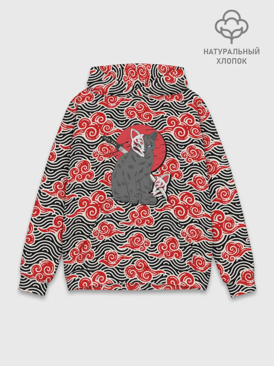 Худи мужской база хлопок / Кот-оборотень