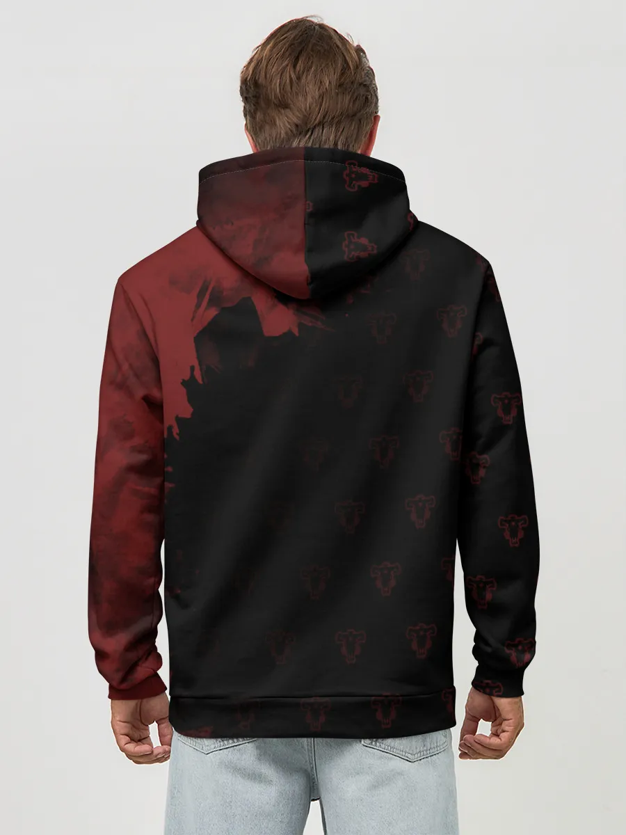 Худи мужской база хлопок / Чёрный клевер Аста с мечом