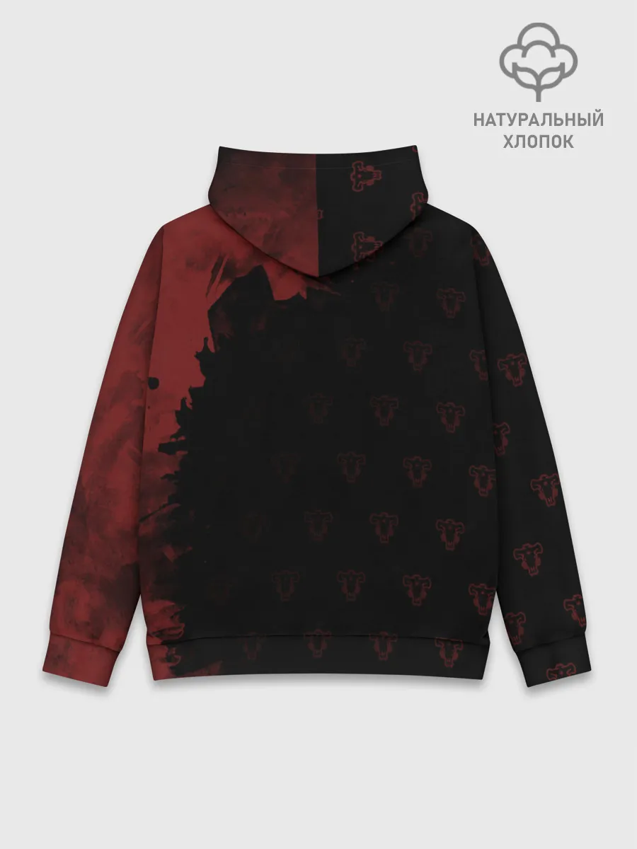 Худи мужской база хлопок / Чёрный клевер Аста с мечом