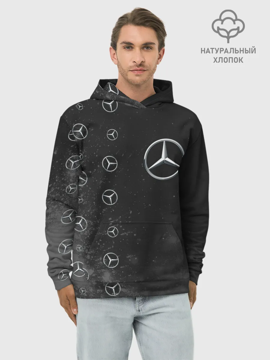Худи мужской база хлопок / Мерседес - Взрыв