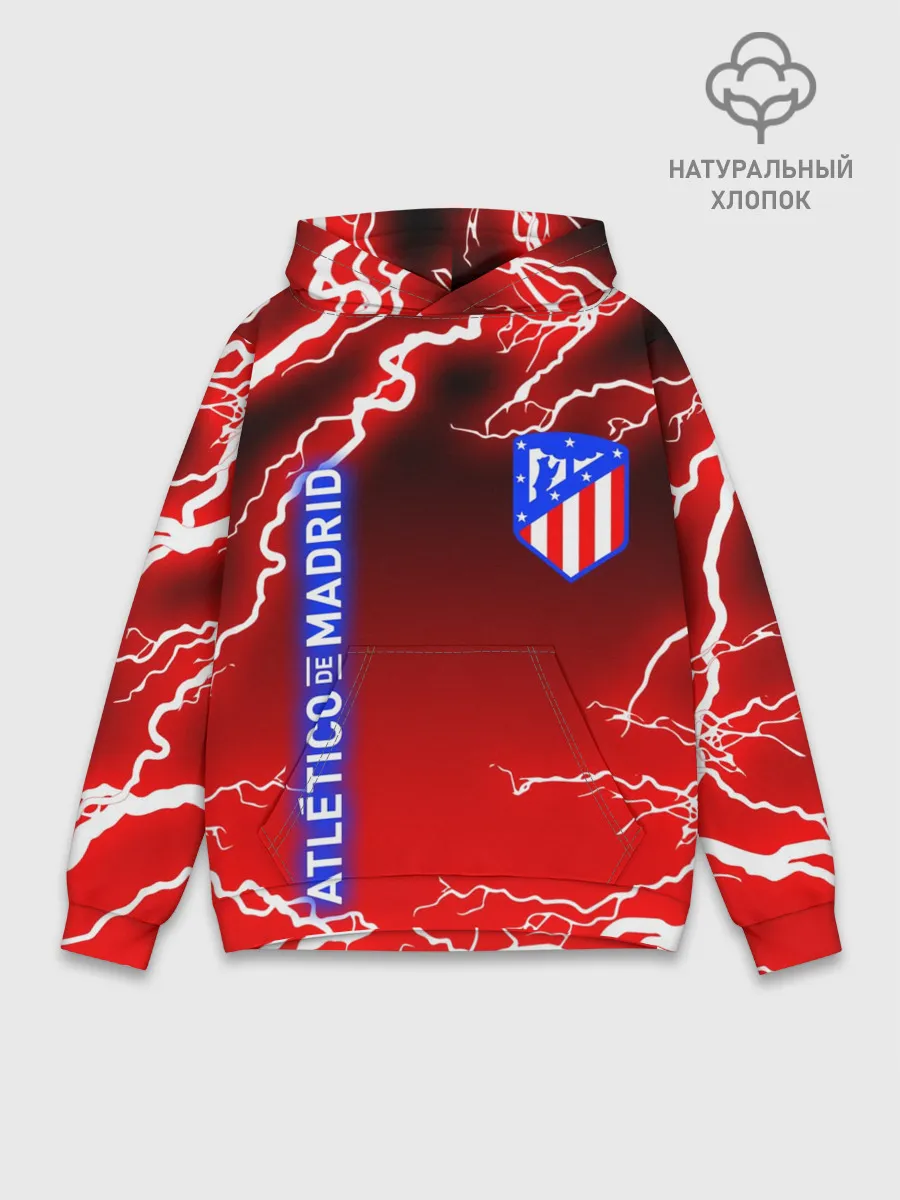 Худи мужской база хлопок / АТЛЕТИКО МАДРИД / МОЛНИИ