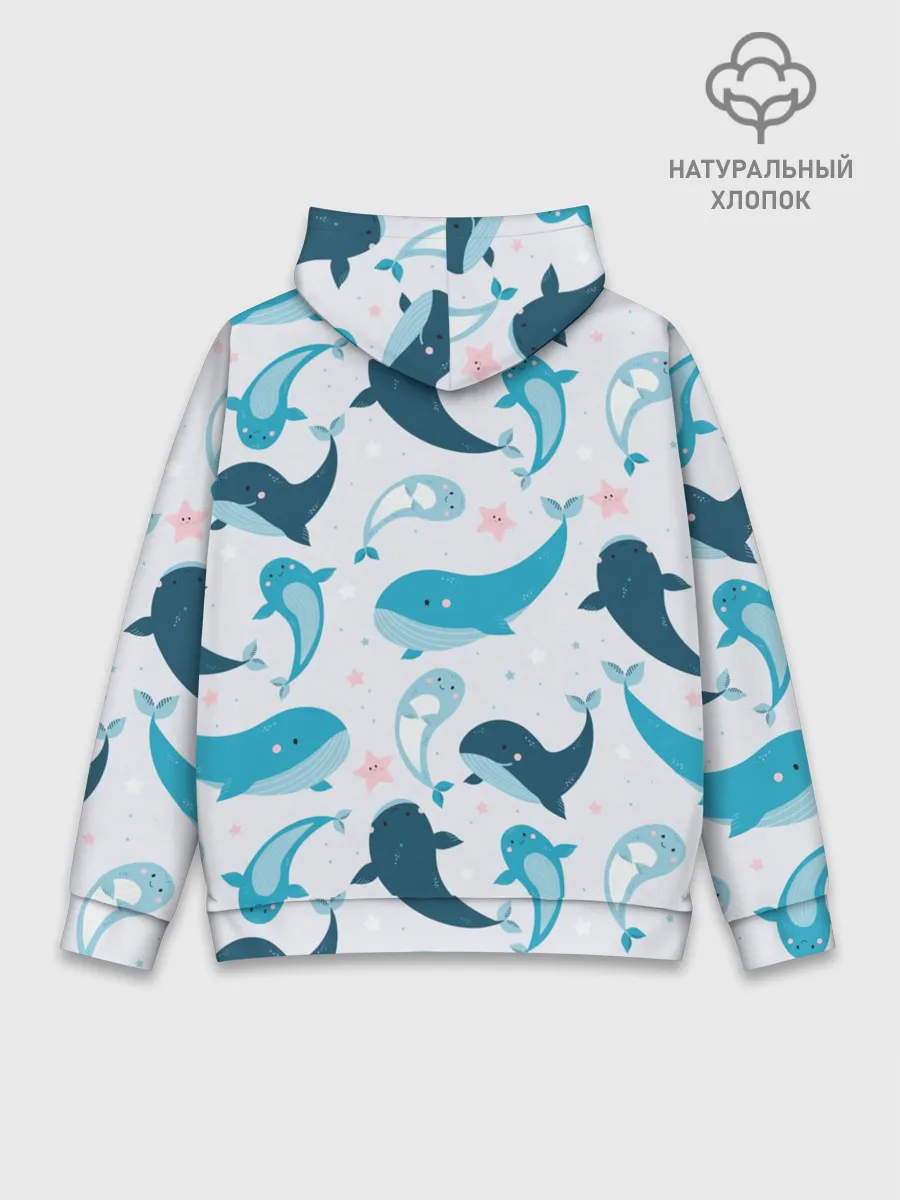 Худи мужской база хлопок / Киты и тюлени