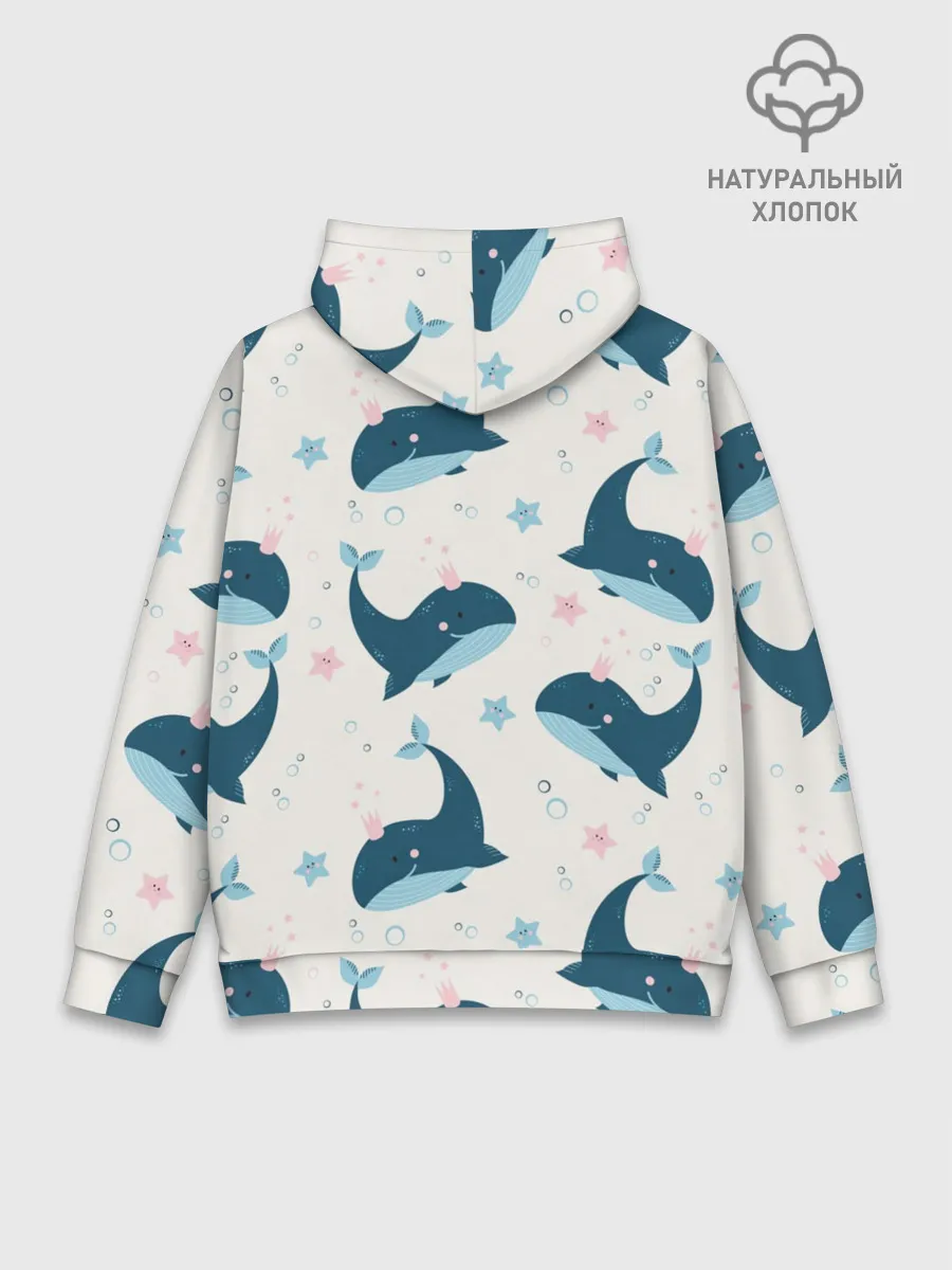 Худи мужской база хлопок / Киты