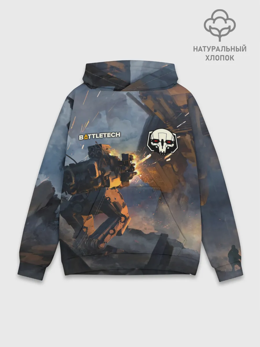 Худи мужской база хлопок / Battletech warrior