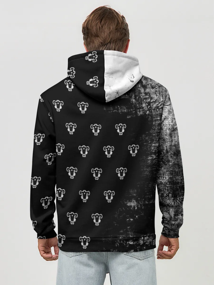 Худи мужской база хлопок / Черный Аста Чёрный клевер