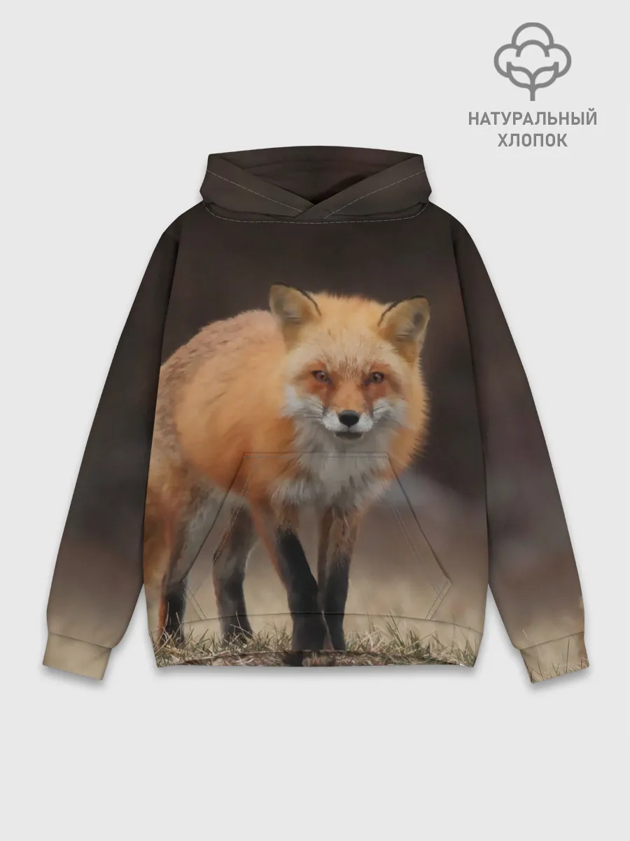 Худи мужской база хлопок / Хитрая лисица