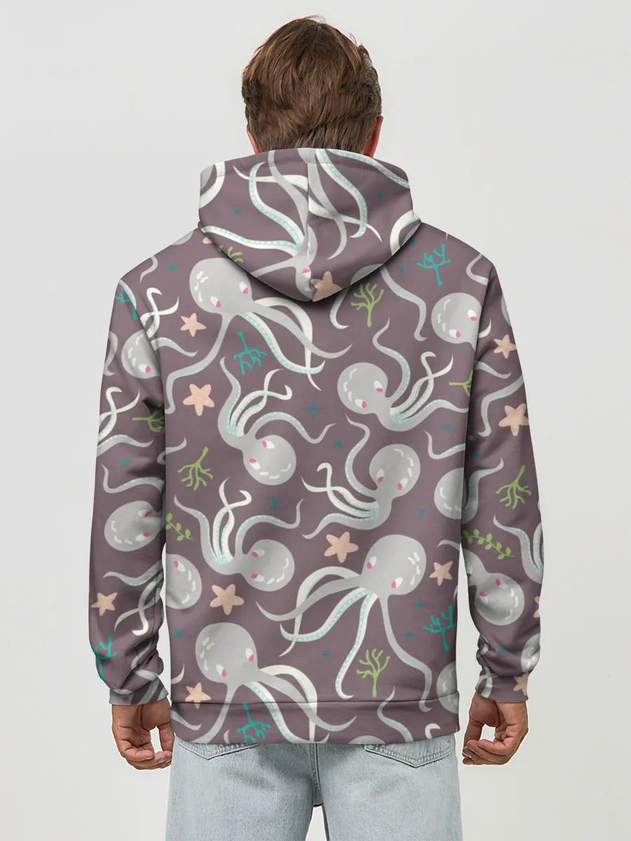 Худи мужской база хлопок / Осьминоги