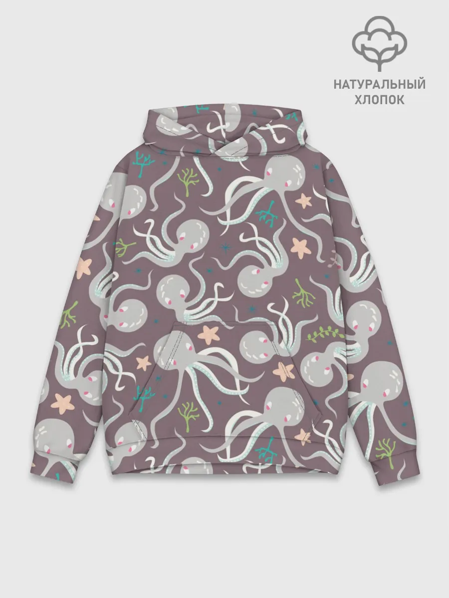 Худи мужской база хлопок / Осьминоги