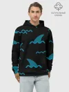 Худи мужской база хлопок / Плавники акул