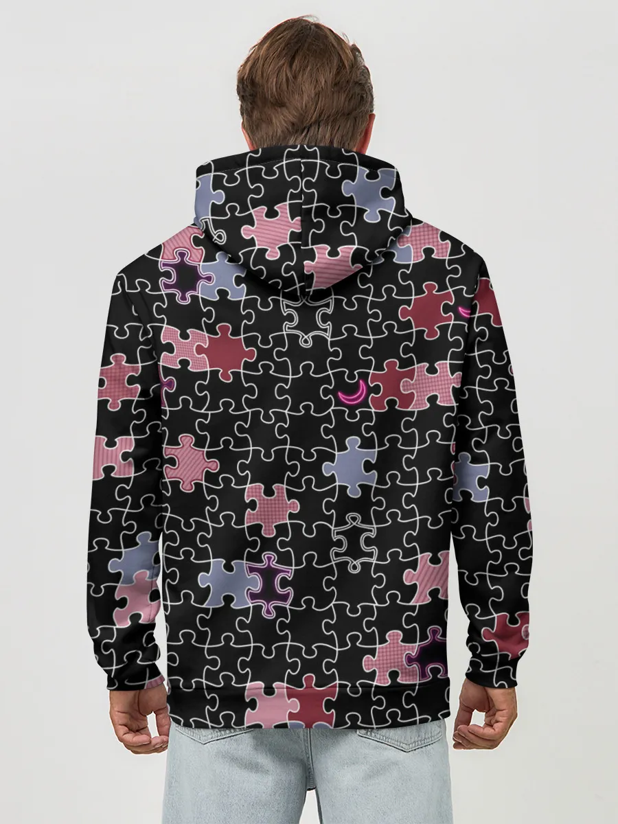 Худи мужской база хлопок / Пазлы Винтажный стиль