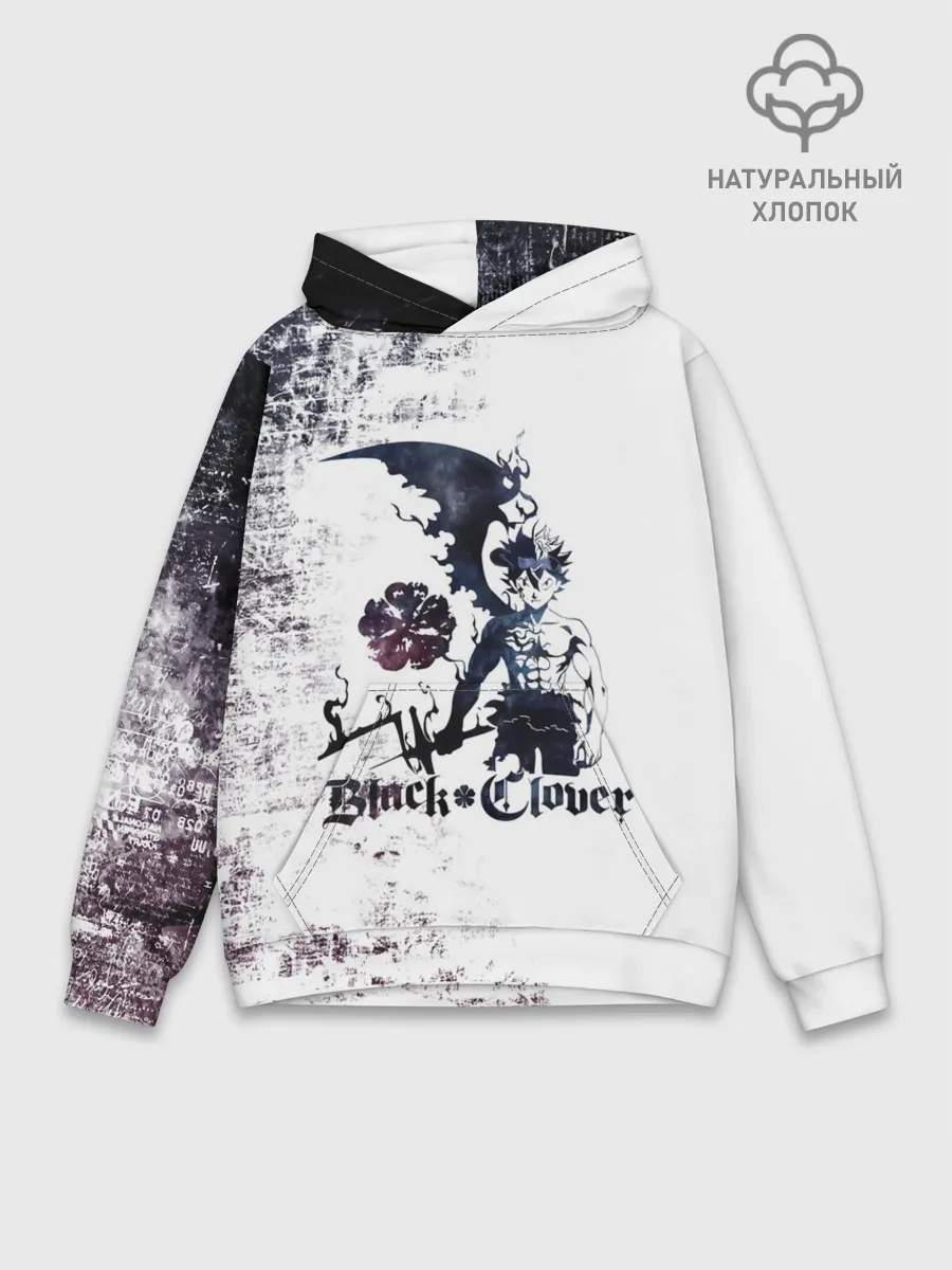 Худи мужской база хлопок / Чёрный демонический Аста Либе