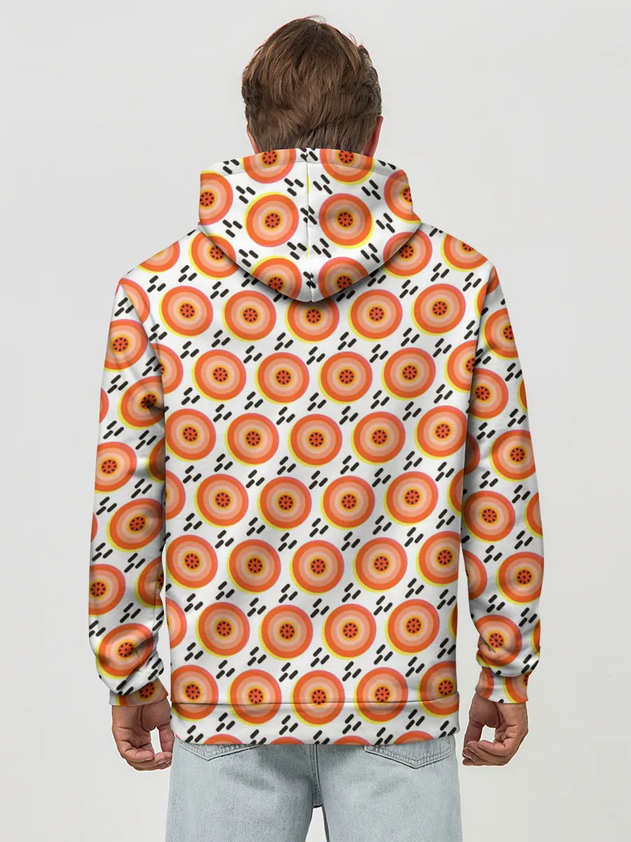 Худи мужской база хлопок / Поп арт, мишень, диски дождь