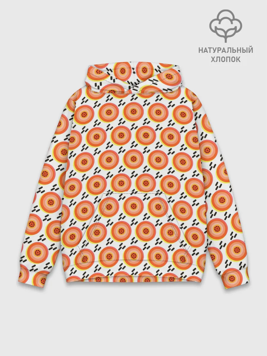 Худи мужской база хлопок / Поп арт, мишень, диски дождь