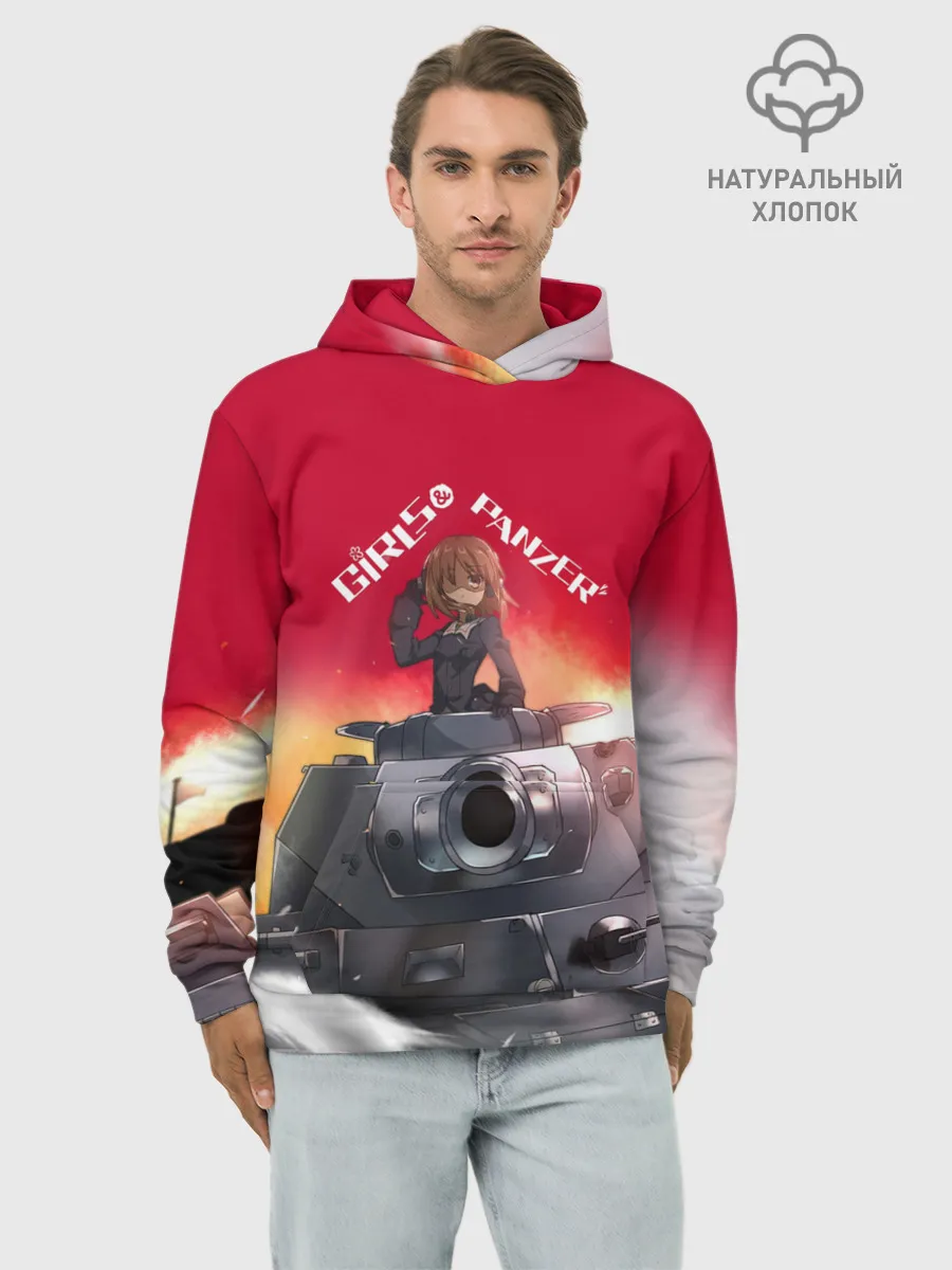 Худи мужской база хлопок / Girls und Panzer | Девушки и танки