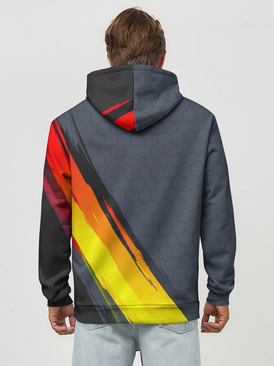 Худи мужской база хлопок / Gray Yellow Style