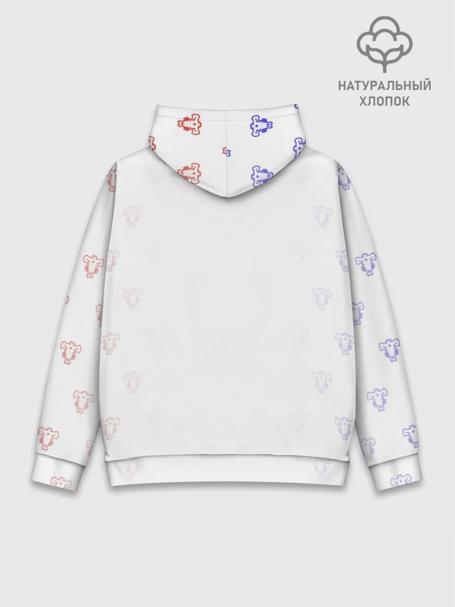 Худи мужской база хлопок / Аста Чёрный клевер | Черные быки