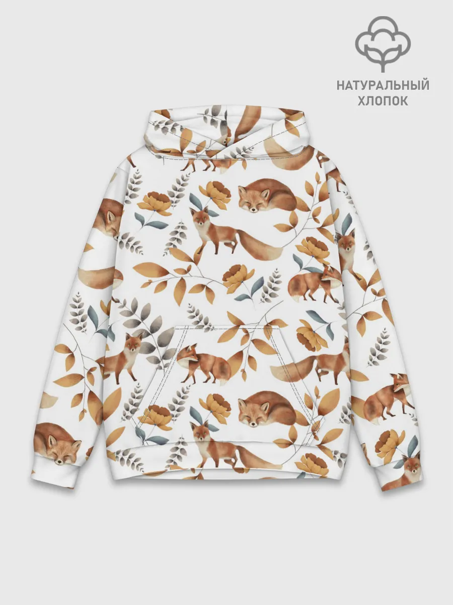 Худи мужской база хлопок / Лиса