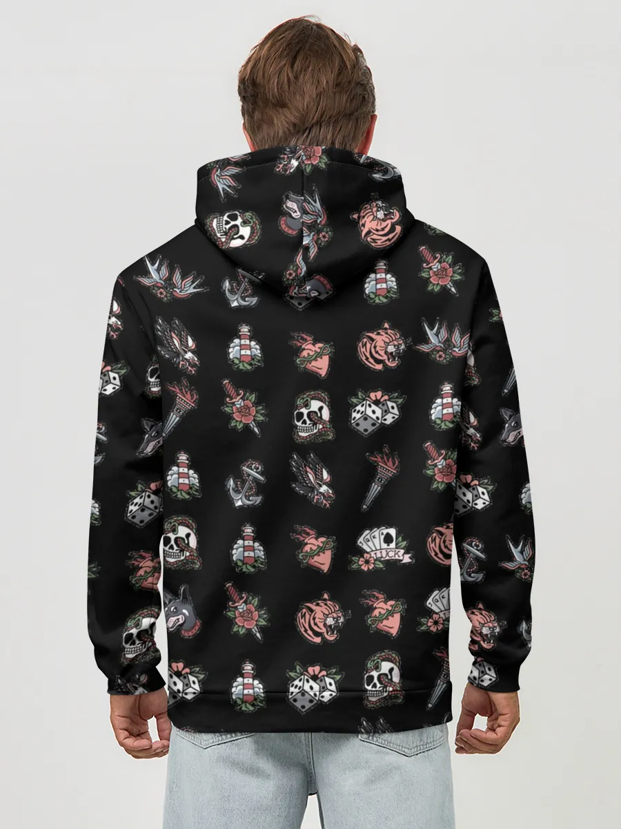 Худи мужской база хлопок / Уличные эмблемы